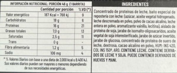 Gentech Iron Bar Energy Protein Sabor Chocolate 20u - Image 2