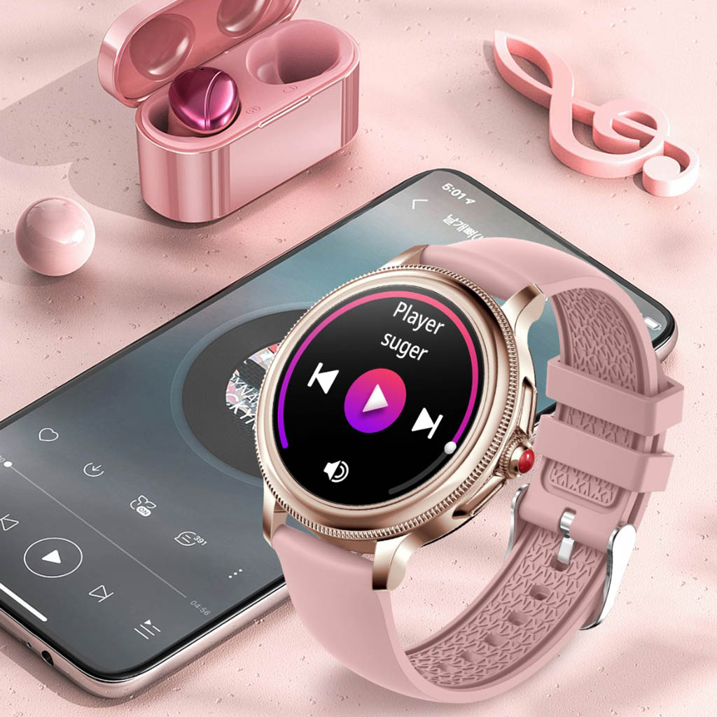 Smartwatch Reloj Inteligente Redondo Cf80 Mujer + Malla